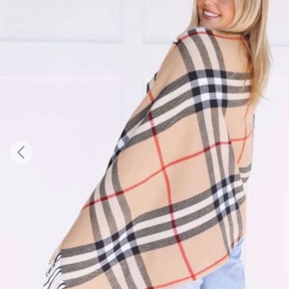 Softest Button English Plaid Scarf - Picture 3 of 3